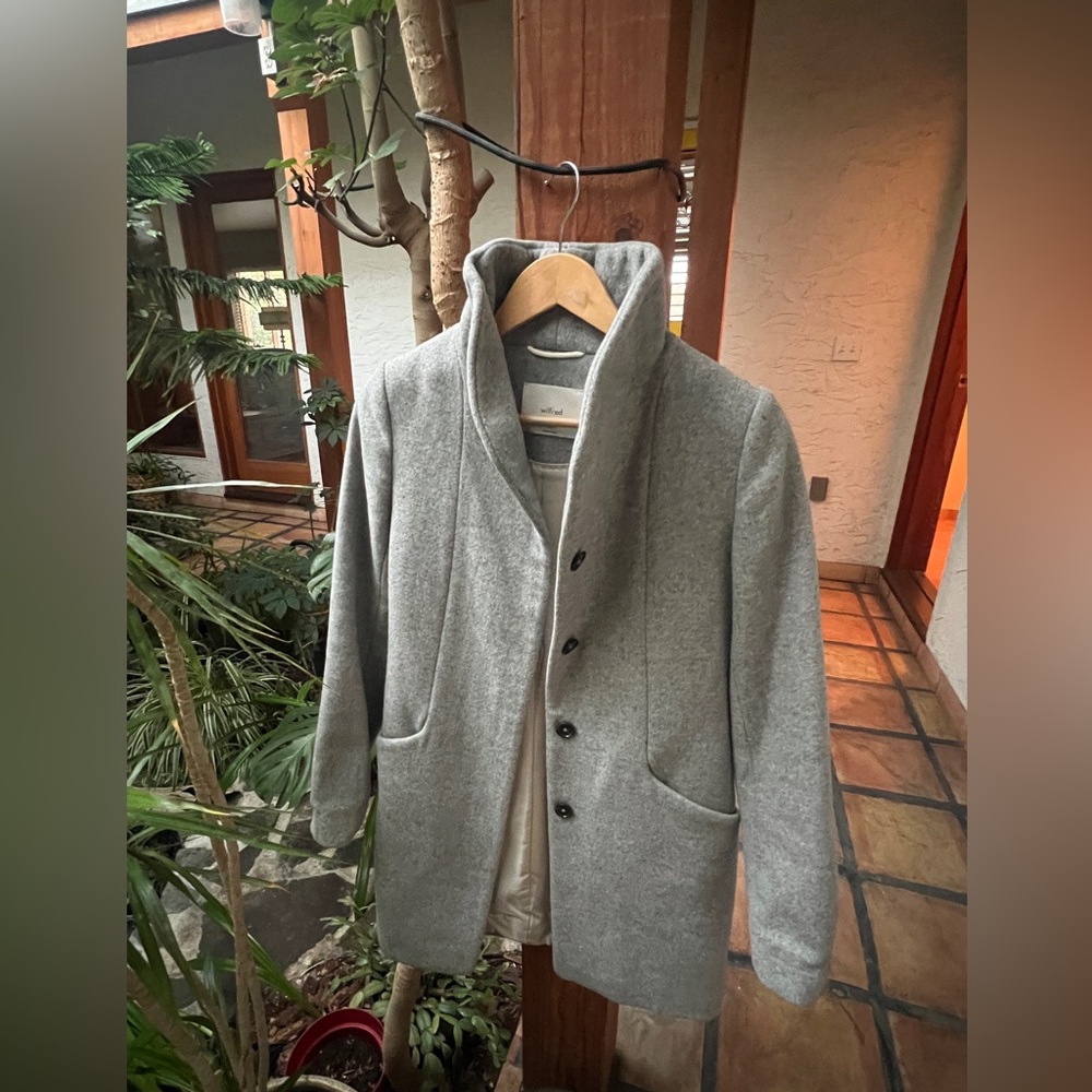 WILFRED Elegant Gray Wool Women's Coat
